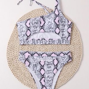 Snakeskin Cut-Out Bikini
